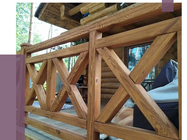 Деревянные перила под ключ в Ялуторовске от 7747 руб. 