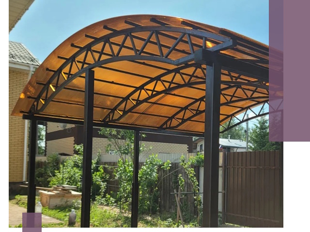 Изготовление навесов под ключ в Ялуторовске из качественных материалов