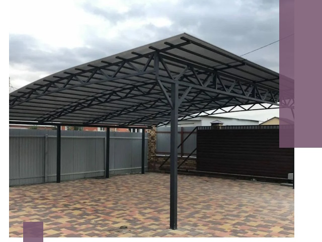 Недорогие навесы под ключ в Ялуторовске — изготовление и монтаж