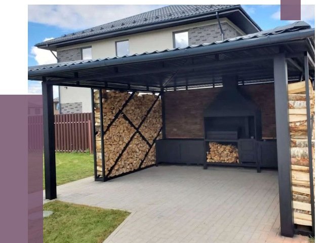 Навесы для барбекю в Ялуторовске от 12860 руб. под ключ | ПРОЛЁТ-Лтр