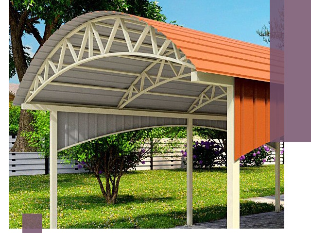 Навесы из профнастила под ключ в Ялуторовске — установка и монтаж