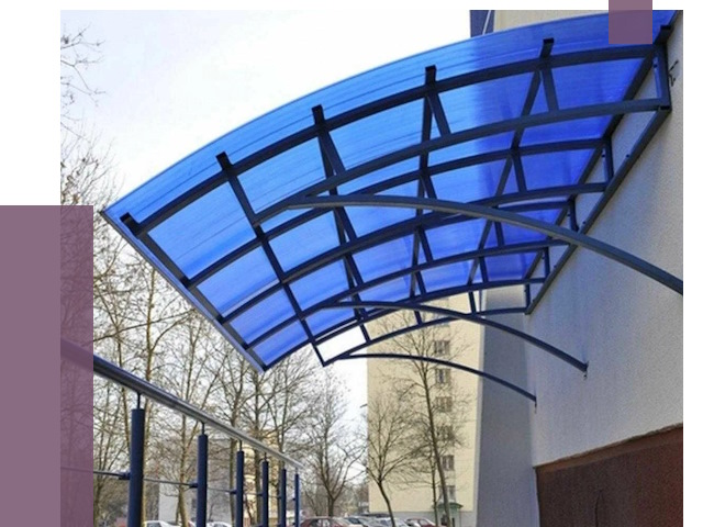 Козырьки из поликарбоната в Ялуторовске от 4338 руб. под ключ | ПРОЛЁТ-Лтр