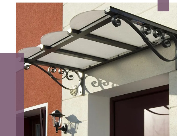 Односкатные козырьки в Ялуторовске от 8470 руб.  | ПРОЛЁТ-Лтр