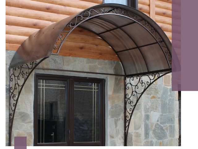 Арочные козырьки под ключ в Ялуторовске: изготовление и монтаж